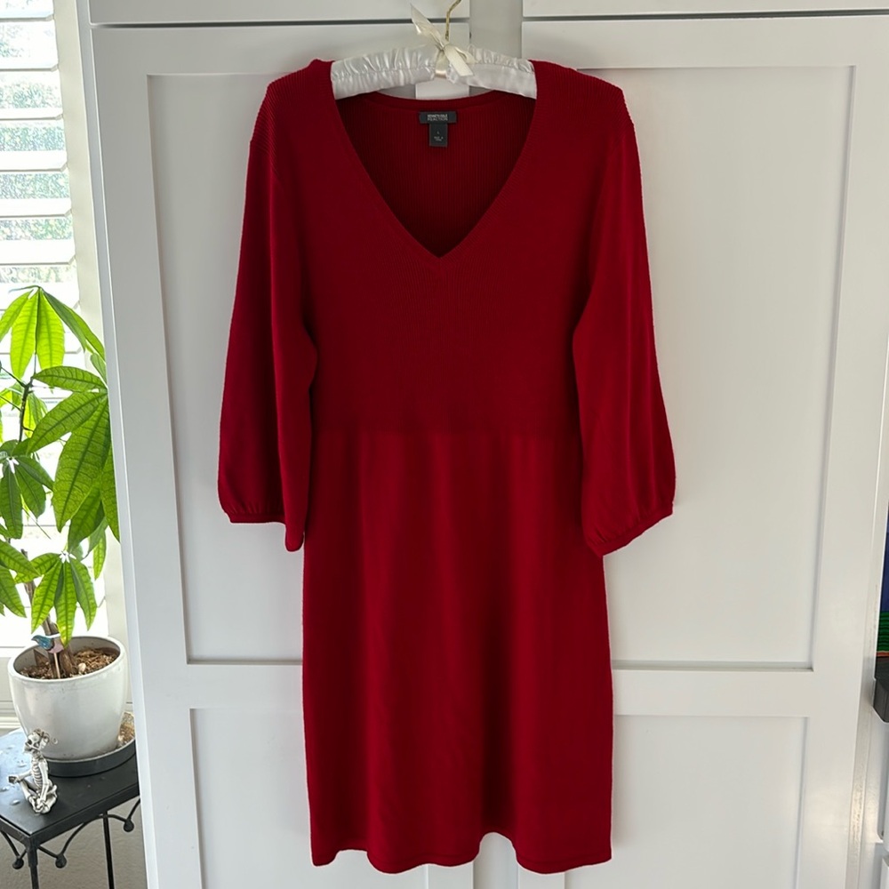 Kenneth Cole Reaction red sweater dress in Sz. L